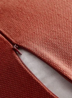 Basket weave knit removable-cover cushion