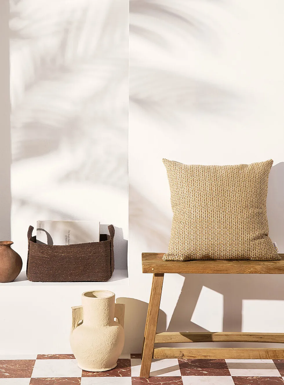 Basket weave outdoor cushion