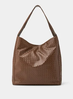 Basketweave hobo bag