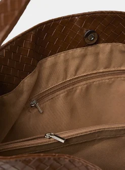 Basketweave hobo bag