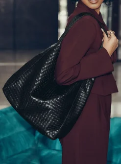 Basketweave hobo bag