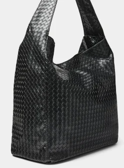 Basketweave hobo bag