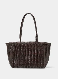 Basketweave pattern small leather bag