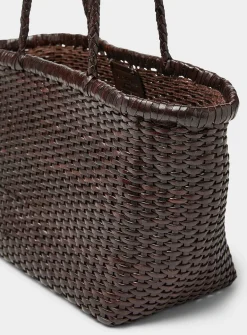 Basketweave pattern small leather bag