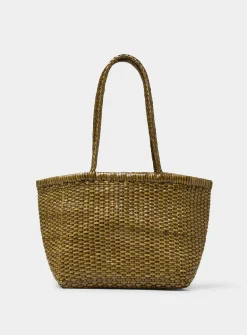Basketweave pattern small leather bag