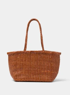Basketweave pattern small leather bag