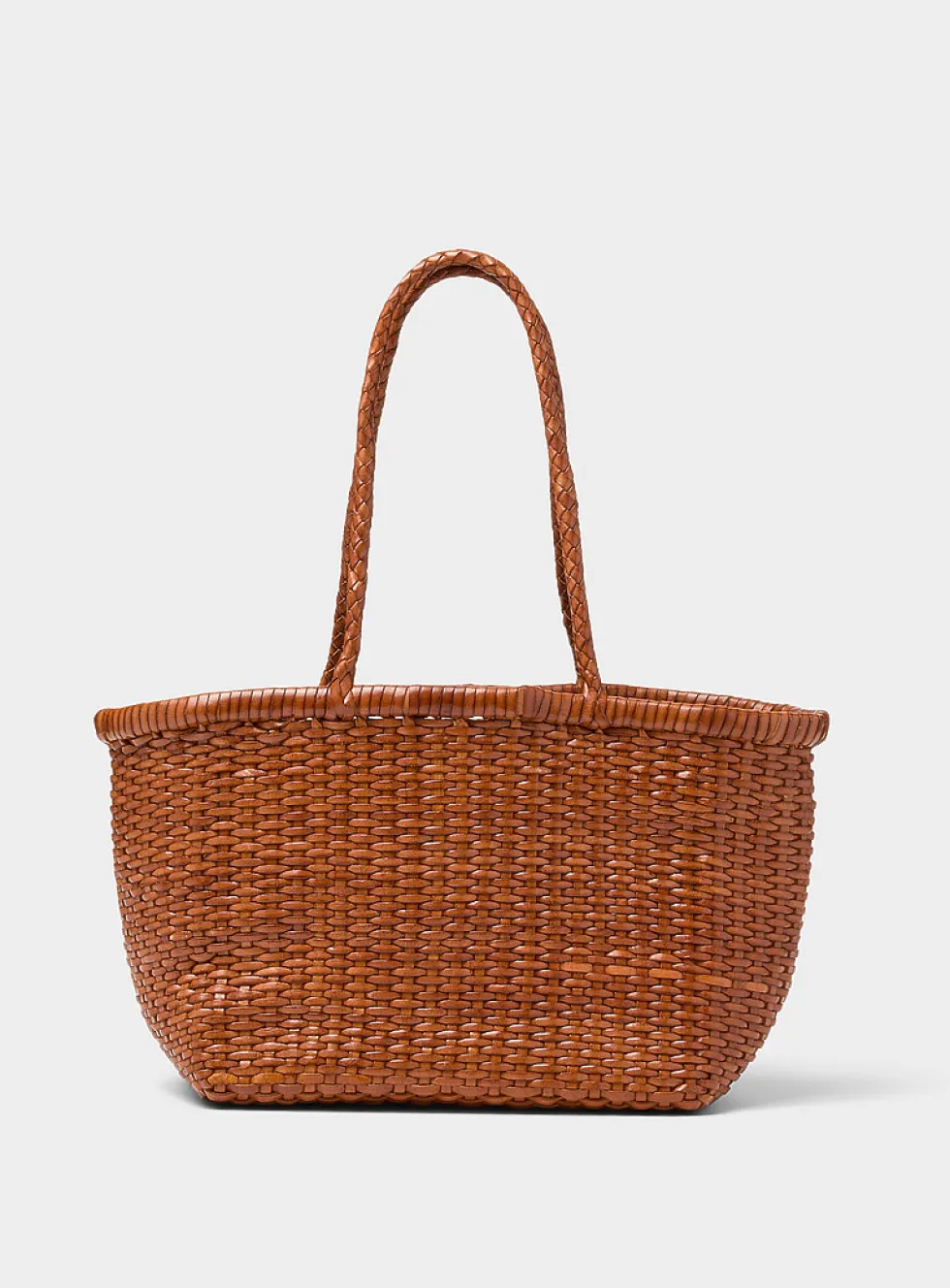 Basketweave pattern small leather bag