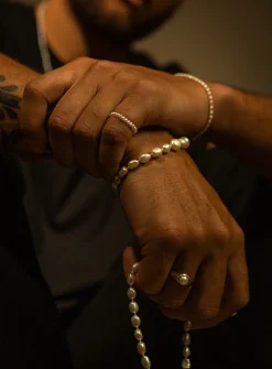 Bead and freshwater pearls band