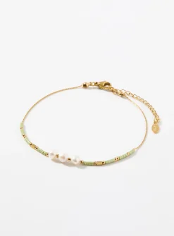 Bead and pearl ankle chain