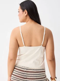 Bead-and-charm-embellished strap cami
