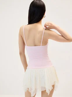 Beaded floral fitted cami