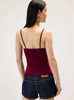 Beaded floral fitted cami