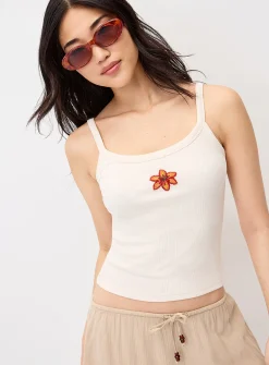 Beaded image scoop-neck cami
