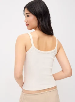 Beaded image scoop-neck cami