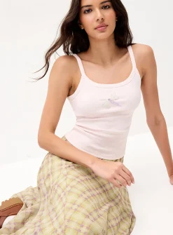 Beaded image scoop-neck cami