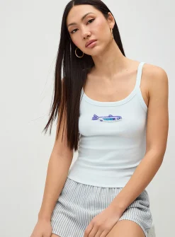 Beaded image scoop-neck cami
