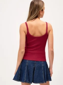 Beaded image scoop-neck cami
