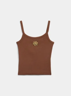 Beaded image scoop-neck cami
