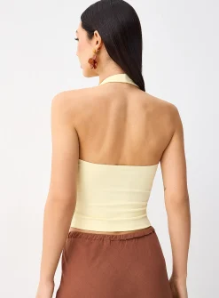 Beaded keyhole halter cami