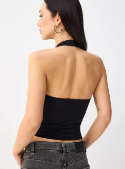 Beaded keyhole halter cami