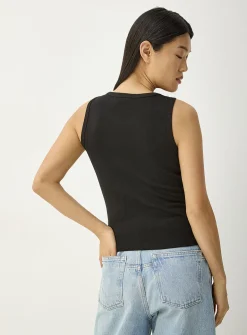 Beads and crystals fine ribbing cami