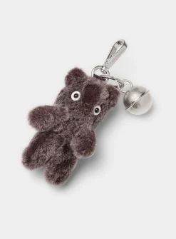 Bear and bell charm key ring