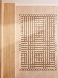 Beautiful checkers vinyl rug