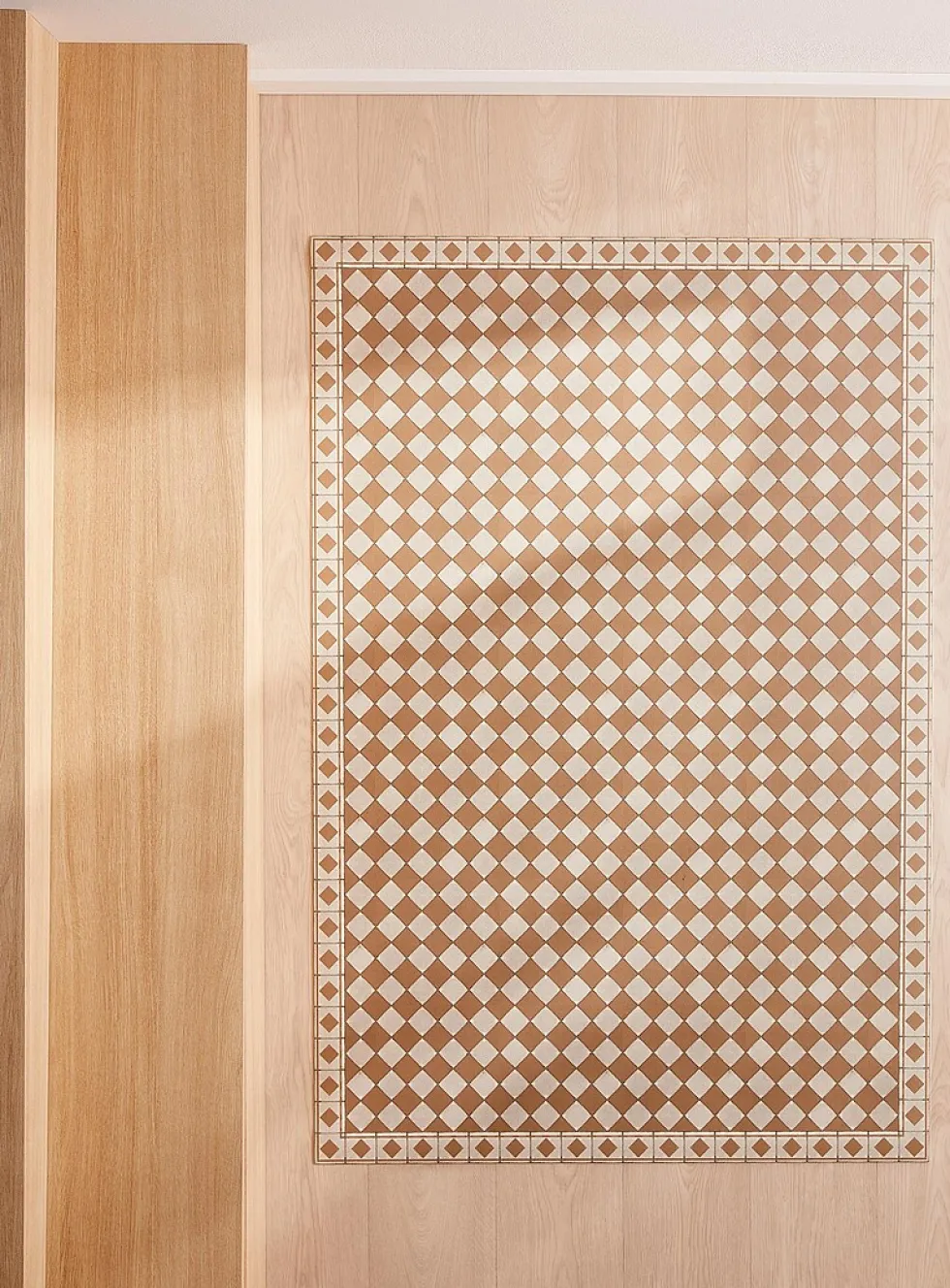 Beautiful checkers vinyl rug
