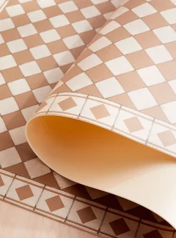 Beautiful checkers vinyl rug