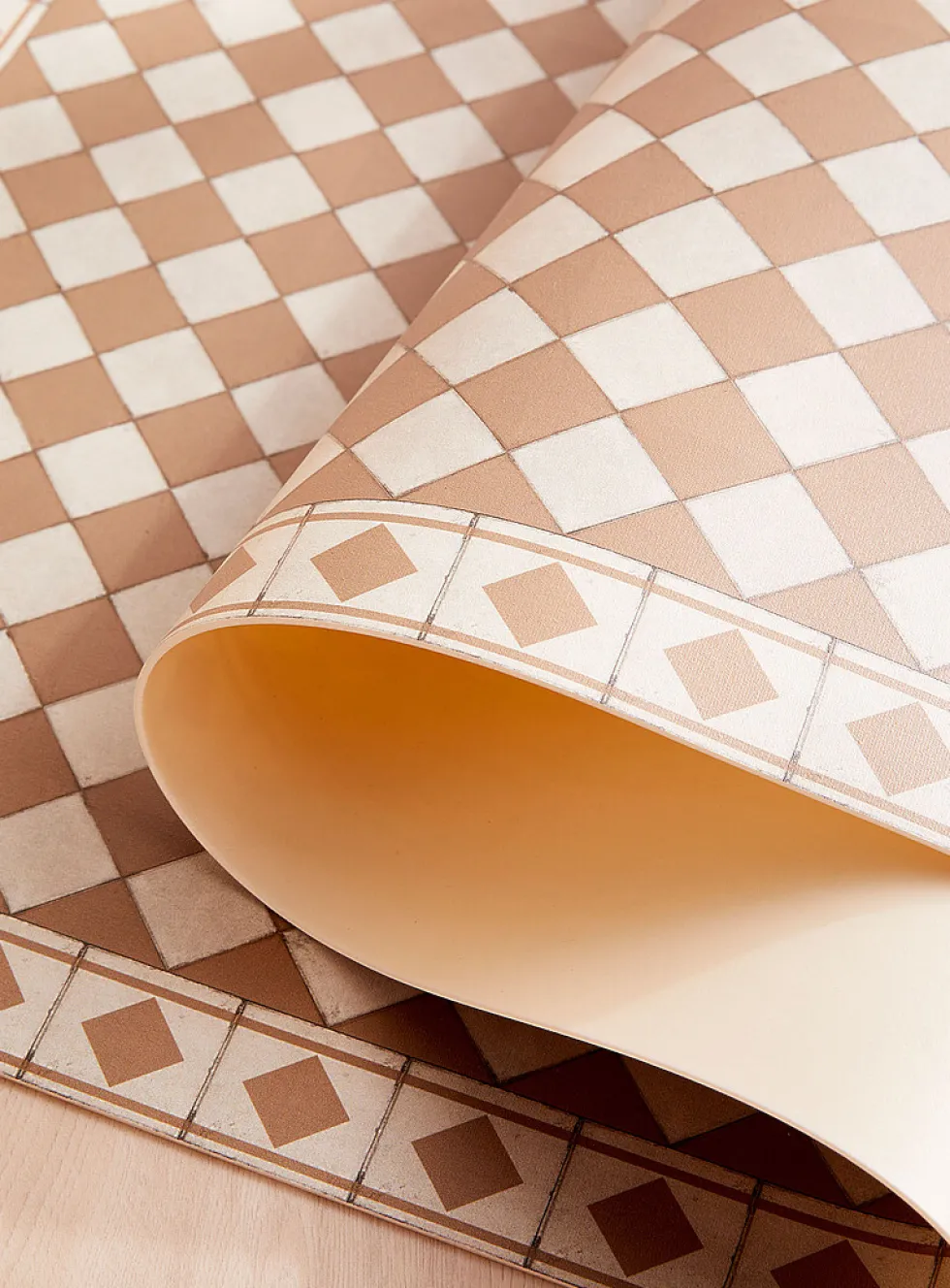 Beautiful checkers vinyl rug