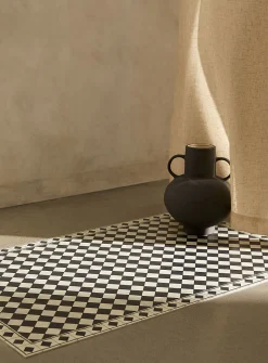 Beautiful checkers vinyl rug