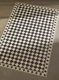 Beautiful checkers vinyl rug