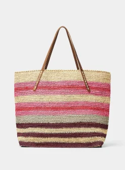 Beby colourful braided raffia tote bag
