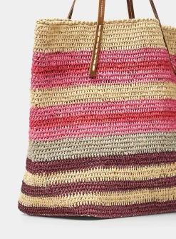 Beby colourful braided raffia tote bag