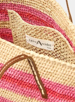 Beby colourful braided raffia tote bag