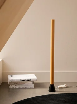 Beech wood modern standing lamp