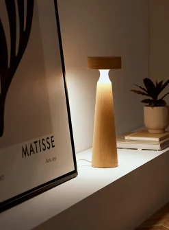 Beech wood modern table lamp