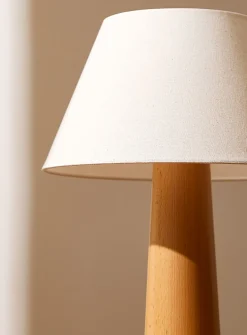 Beech wood mushroom-shaped table lamps