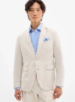 Beige 100% linen jacket