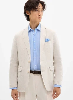 Beige 100% linen jacket