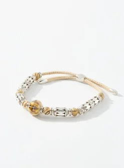 Beige geometric-bead bracelet
