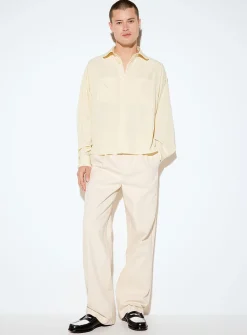 Beige pleated pant