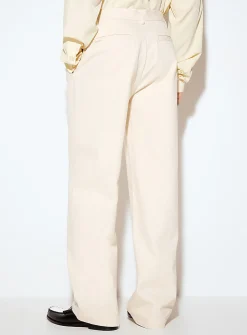 Beige pleated pant