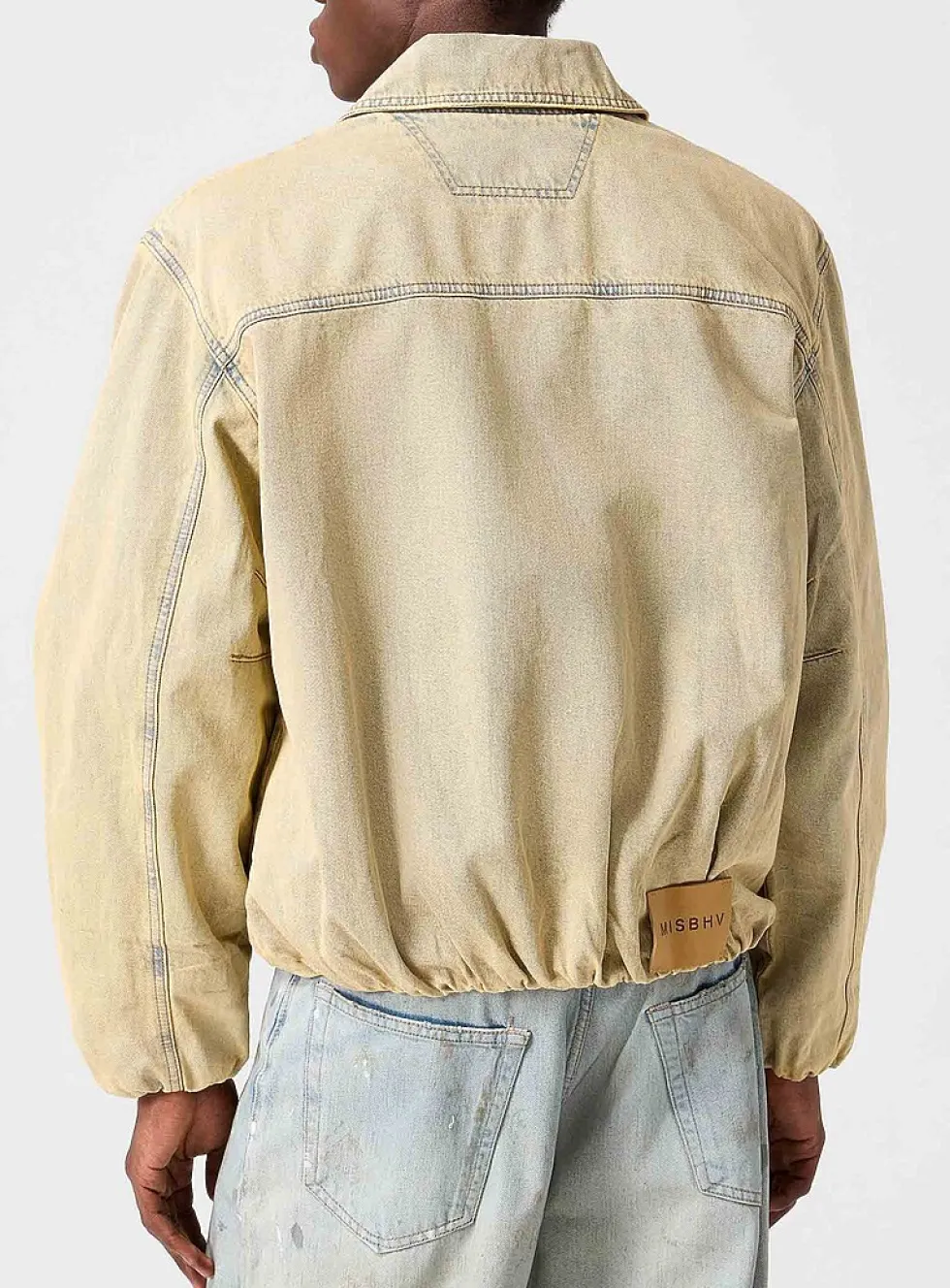 Beige washed denim jacket