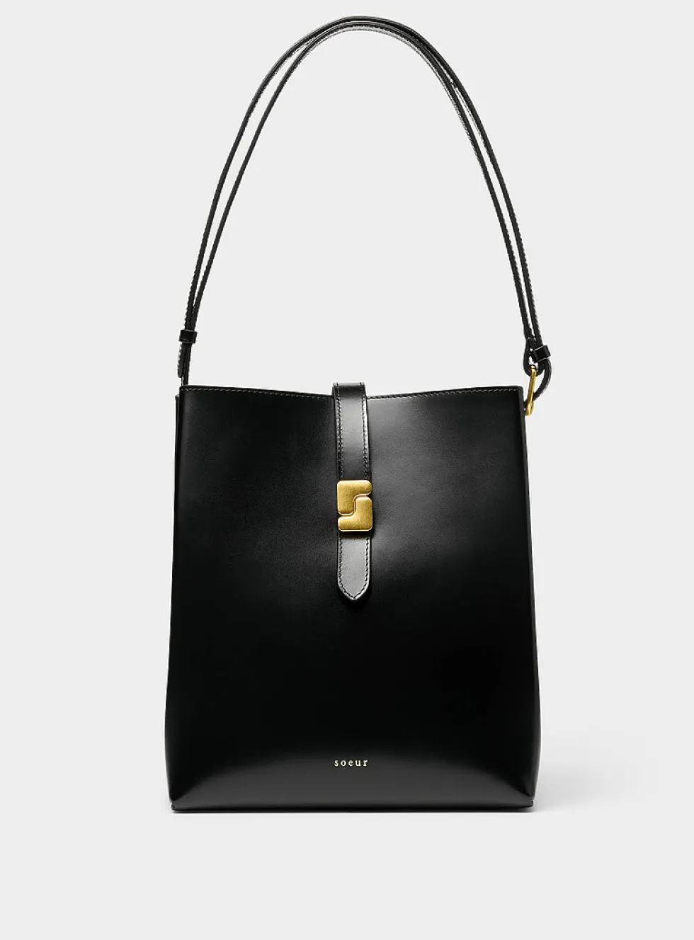 Bello minimalist square leather bag