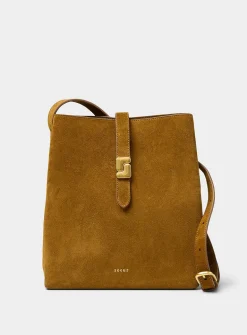 Bello minimalist square suede bag