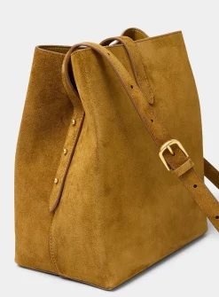 Bello minimalist square suede bag