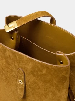 Bello minimalist square suede bag