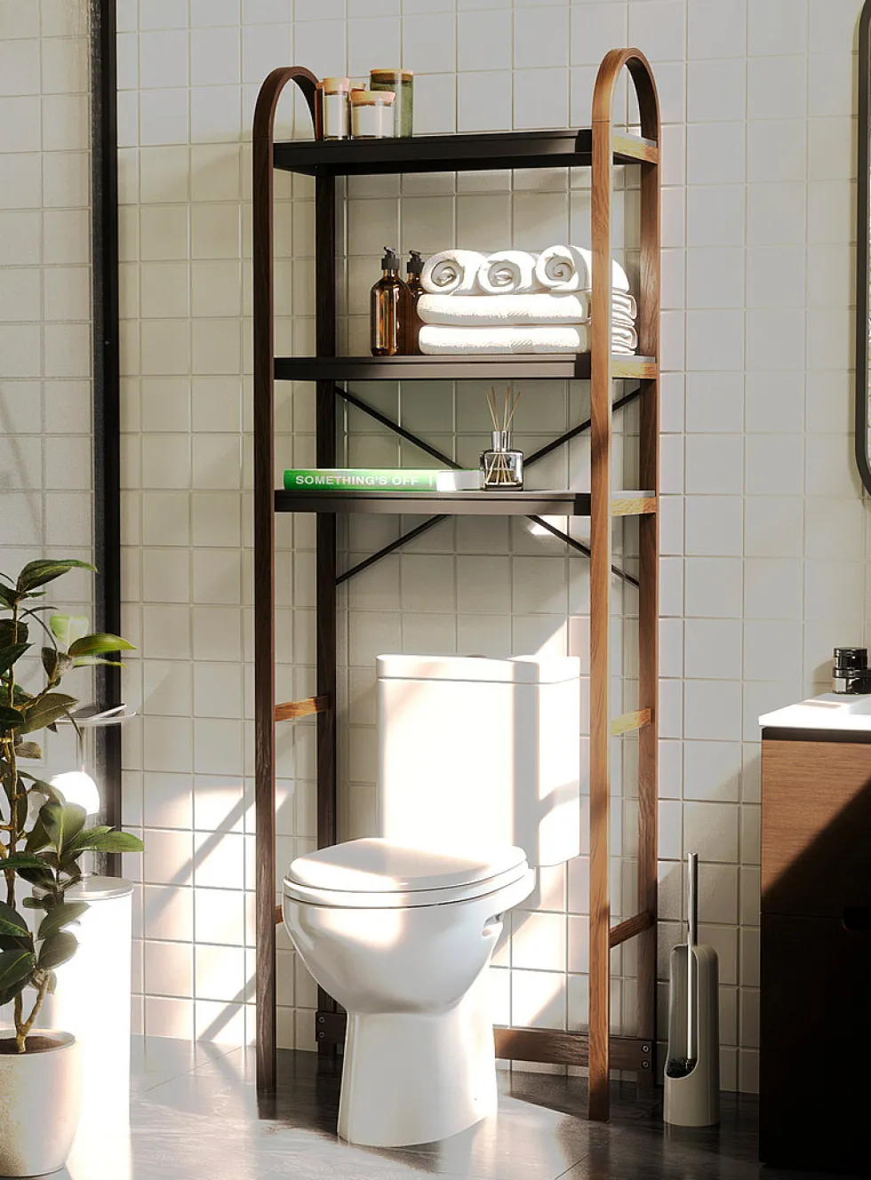 Bellwood freestanding over-the-toilet shelving