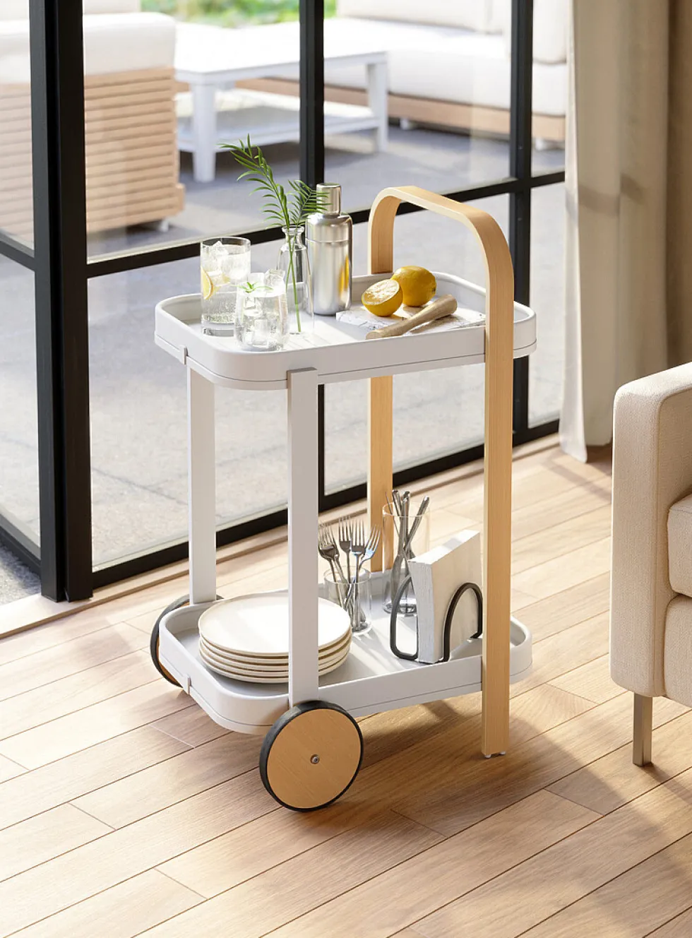 Bellwood two-tone bar cart